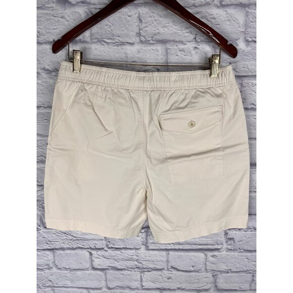 EXPRESS Men's Ivory Flat Front Elastic Waist 6" Inseam Shorts NWT Medium - Picture 5 of 5